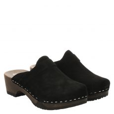  Softclox, Tamina, Veloursleder-Pantolette in schwarz für Damen