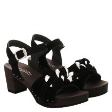  Softclox, Rinalda, Veloursleder-Sandalette in schwarz für Damen