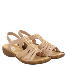  Rieker Kunstleder-Sandalette in beige für Damen