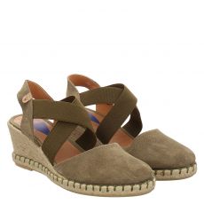  Verbenas, Mila Serraje, Veloursleder-Sandalette in grün für Damen