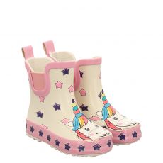  Beck, Little Unicorn, Gummi (synth.)-Regenstiefel in weiß für Kinder