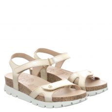  Panama Jack flache Glattleder-Sandale in gold für Damen