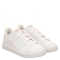  Adidas, Grant Court 2.0 K, Gummi (synth.)-Halbschuh in weiß für Mädchen
