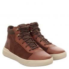  Timberland, Seneca Bay Sneaker Boot, Glattleder-Schnürstiefel in braun für Herren
