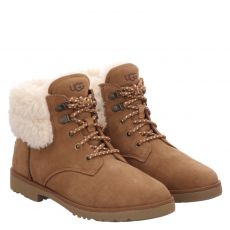  Ugg, Romely Heritage Lace, kurzer Veloursleder-Stiefel in braun für Damen