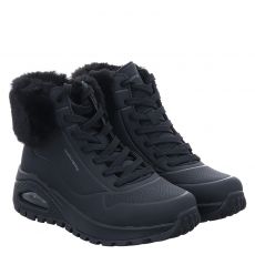  Skechers, Uno Rugged - Fall Air, Kunstleder-Schnürstiefel in schwarz für Damen