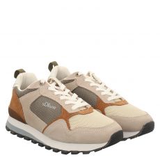  S.oliver Schuhe, Menlace-up, sportiver Textil-Schnürer in beige für Herren