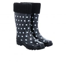  Beck, Dots, Gummi (synth.)-Regenstiefel in schwarz für Damen