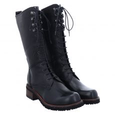  Everybody, Lythrum, hoher Glattleder-Stiefel in schwarz für Damen