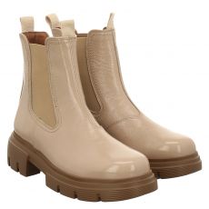  Paul Green, 0072-9894-112/chelsea-boots, kurzer Lackleder-Stiefel in beige für Damen