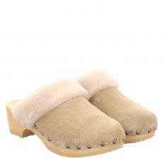  Softclox, Tizia, Veloursleder-Pantolette in beige für Damen