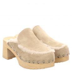  Softclox, Henny, Veloursleder-Pantolette in beige für Damen