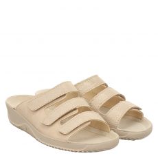  Rohde, Soltau 40, Glattleder-Pantolette in beige für Damen