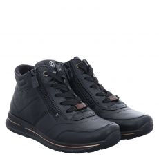  Ara, Osaka, Glattleder-Schnürstiefel in schwarz für Damen