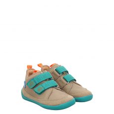  Affenzahn, Leder Buddy Krabbe, Glattleder-Sneaker in grau für Kinder