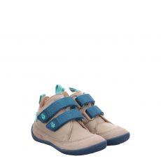  Affenzahn, Leder Buddy Oktopus, Glattleder-Sneaker in grau für Kinder