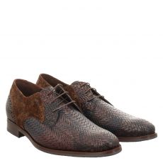  Floris Van Bommel, Florisdressedbrownprintedl, eleganter Glattleder-Schnürer in braun für Herren