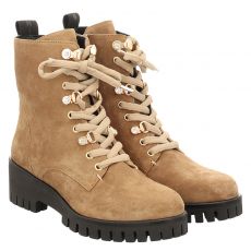  Donna Carolina kurzer Nubukleder-Stiefel in beige für Damen