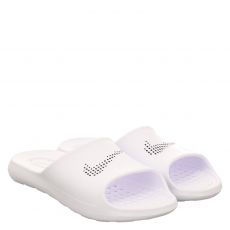  Nike, Victori One Shower Slide, Gummi (synth.)-Fußbettschuh in weiß für Damen