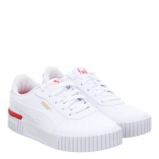  Puma, Carina 2.0 Red Thread Ps, Kunstleder-Sneaker in weiß für Kinder