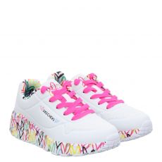  Skechers, Uno Lite, Kunstleder-Halbschuh in weiß für Mädchen