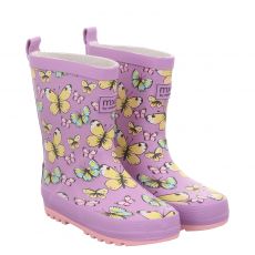 Maximo, Schmetterling, Gummi (synth.)-Regenstiefel in lila für Kinder