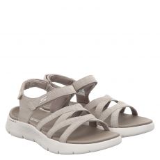  Skechers, Go Walk Flex Sandal, Textil-Sandalette in beige für Damen