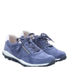  Gabor, Rolling Soft, Veloursleder-Halbschuh in blau für Damen