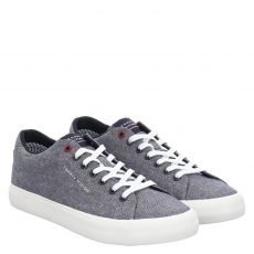  Tommy Hilfiger, Th Hi Vulc Corelow Chambray, sportiver Textil-Schnürer in blau für Herren