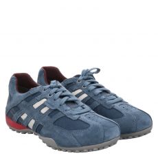 Geox, Uomosnakeksuemesh, Veloursleder-Halbschuh in blau für Herren