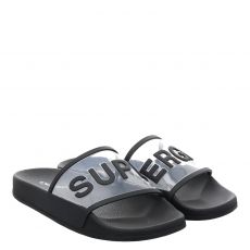  Superga, Slidesclearidentity, Textil-Pantolette in schwarz für Damen