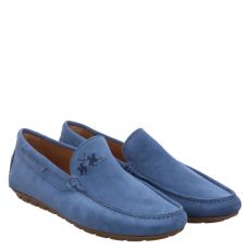  La Martina Veloursleder-Slipper in blau für Herren