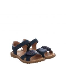  Schuhengel Nubukleder-Sandale in blau für Mädchen