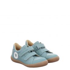  Daeumling, Blau, Glattleder-Sneaker in grün für Kinder