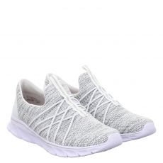  Rieker, Fsk Damen Halbschuhe, Textil-Slip-On in weiß für