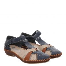  Rieker, Fsk Damen Halbschuhe, Kunstleder-Ballerina in blau für