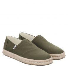  Toms, Alpargatarope2.0, sportiver Leinen-Slipper in grün für Herren