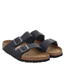  Birkenstock, Arizonasfbleoiblack, Fettleder-Hausschuh in schwarz für Herren