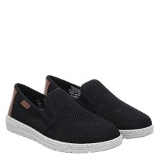  Rieker Textil-Slipper in schwarz für Herren