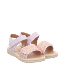  Schuhengel, Rot, Nubukleder-Sandale in rosé für Kinder