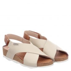  Pikolinos, Mahon, Glattleder-Pantolette in beige für Damen