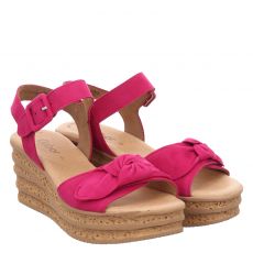  Gabor, Rot, Veloursleder-Sandalette in pink für Damen