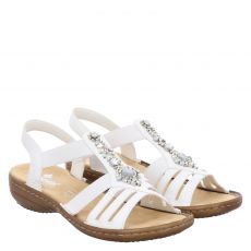  Rieker flache Kunstleder-Sandale in weiß für Damen