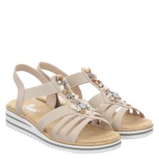  Rieker Kunstleder-Sandalette in beige für Damen