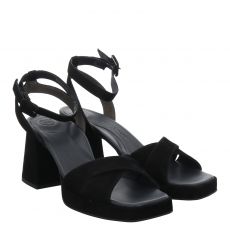  Paul Green, 0073-6061-003/sandalette, Veloursleder-Sandalette in schwarz für Damen