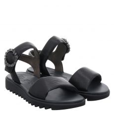  Paul Green, 0073-6006-033/sandale, Glattleder-Sandalette in schwarz für Damen