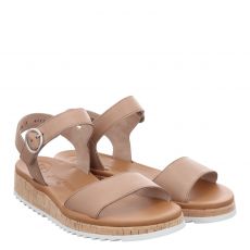  Paul Green, 0073-7734-063/sandale, Glattleder-Sandalette in beige für Damen