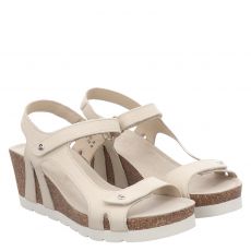  Panama Jack, Weiß, Glattleder-Sandalette in beige für Damen