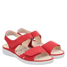  Ganter, Gina G, flache Veloursleder-Sandale in rot für Damen