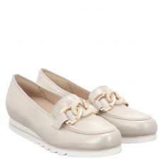  Hassia, Pisa G, klassischer Nubukleder-Slipper in gold für Damen